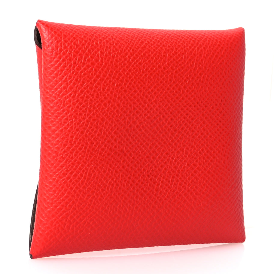 Hermes Epsom Horseshoe Bastia Coin Purse Rouge Casaque Etoupe Image 3
