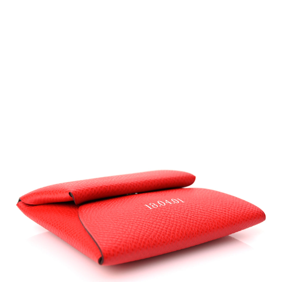 Hermes Epsom Horseshoe Bastia Coin Purse Rouge Casaque Etoupe Image 4