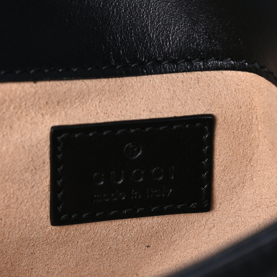 Gucci Calfskin Matelasse Super Mini GG Marmont Shoulder Bag  Black Image 5