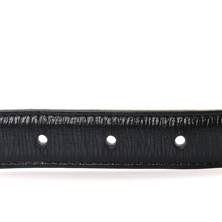 Gucci Azalea Calfskin Enamel Monochrome Double G 20mm Belt 70 28  Black Image 3
