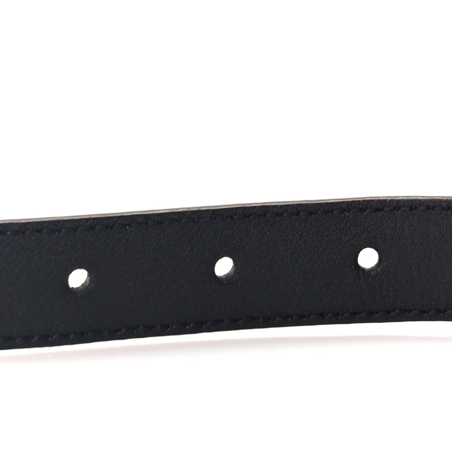 Gucci Azalea Calfskin Enamel Monochrome Double G 20mm Belt 70 28  Black Image 4