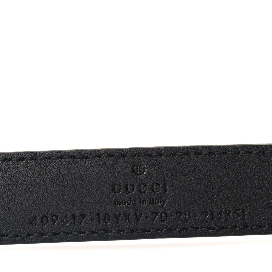 Gucci Azalea Calfskin Enamel Monochrome Double G 20mm Belt 70 28  Black Image 5
