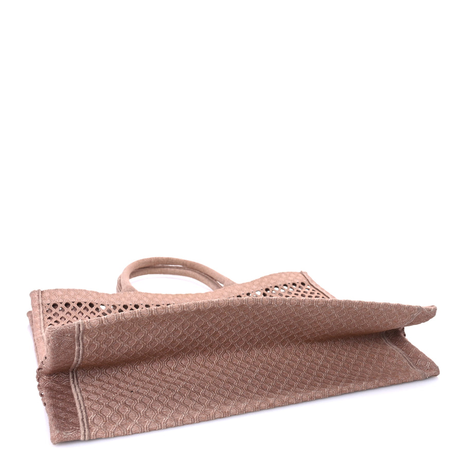 Christian Dior Mesh Embroidered Large Book Tote Clay Image 3