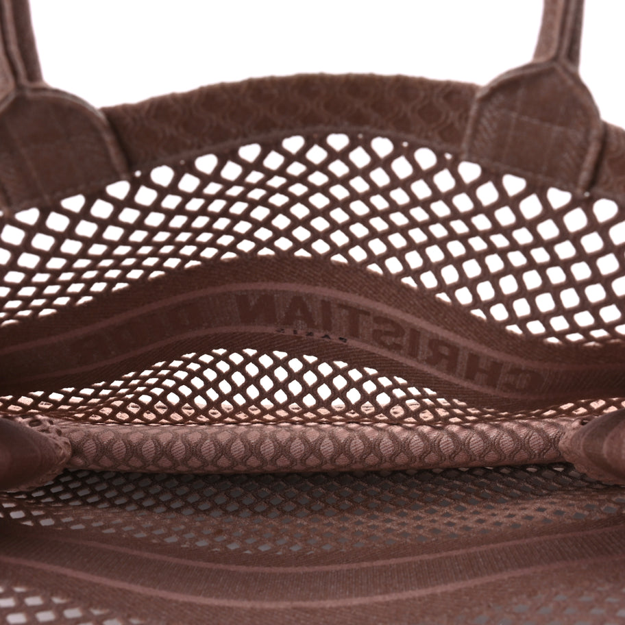 Christian Dior Mesh Embroidered Large Book Tote Clay Image 4