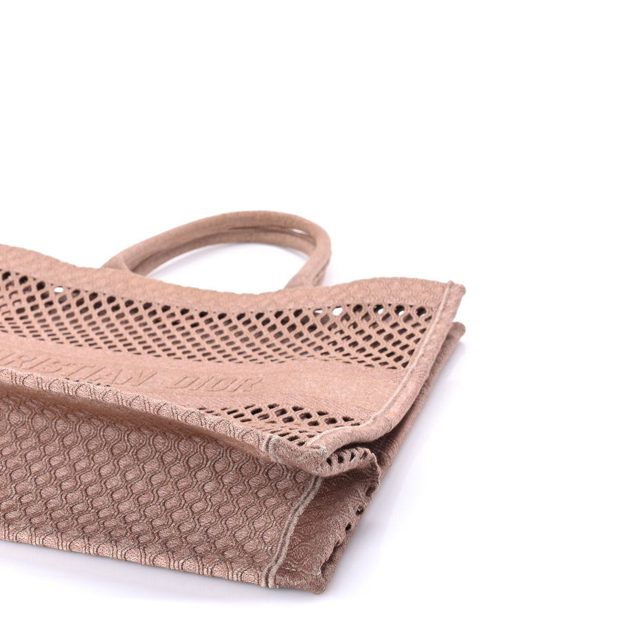 Christian Dior Mesh Embroidered Large Book Tote Clay Image 8