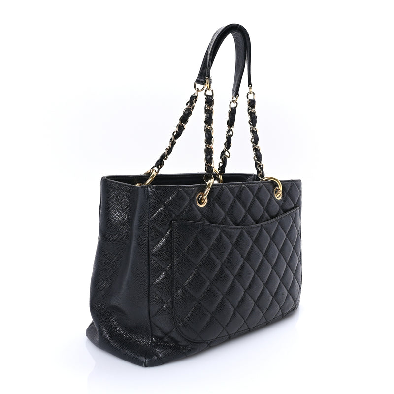  Chanel Caviar Quilted Grand Shopping Tote GST Black