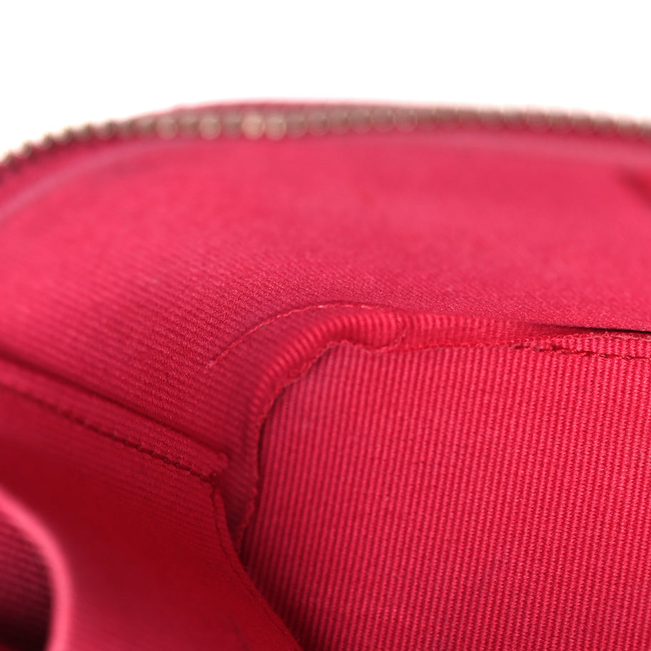 Chanel Lambskin Quilted Top Handle Mini Vanity Case With Chain Dark Pink Image 5