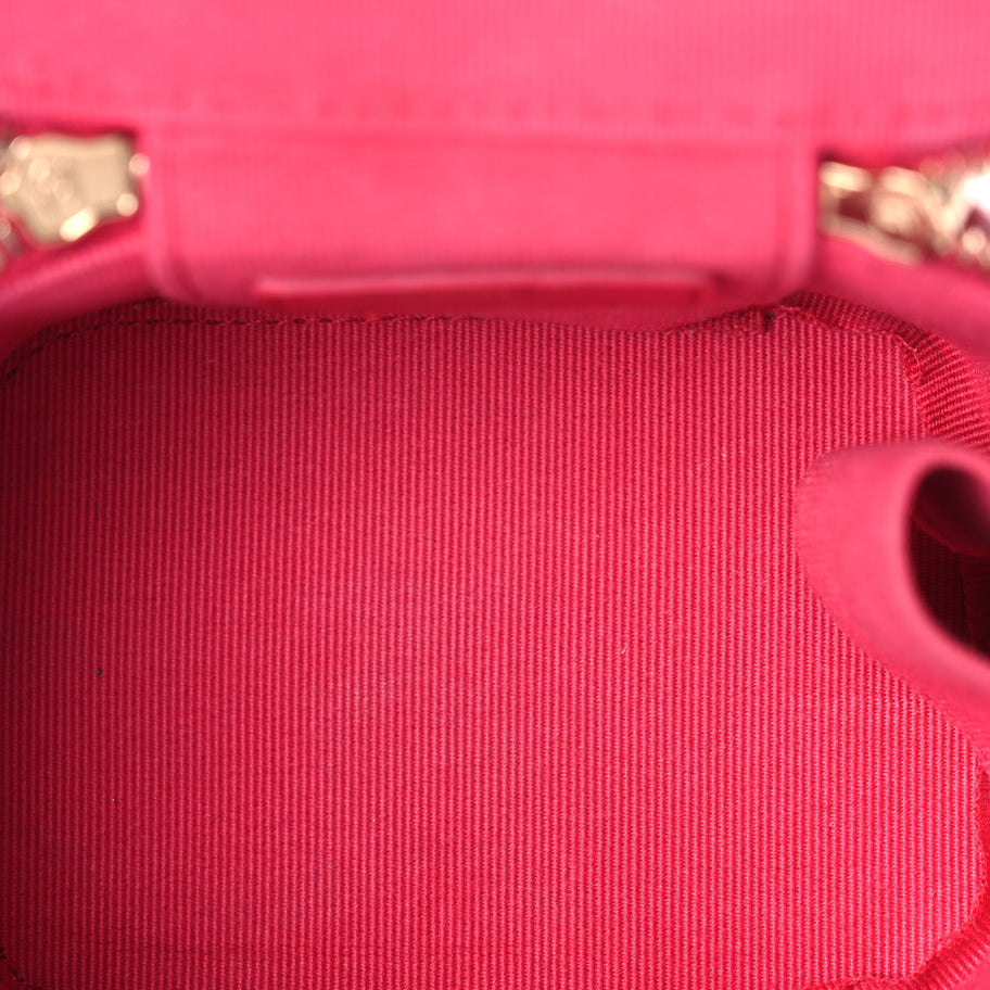 Chanel Lambskin Quilted Top Handle Mini Vanity Case With Chain Dark Pink Image 6