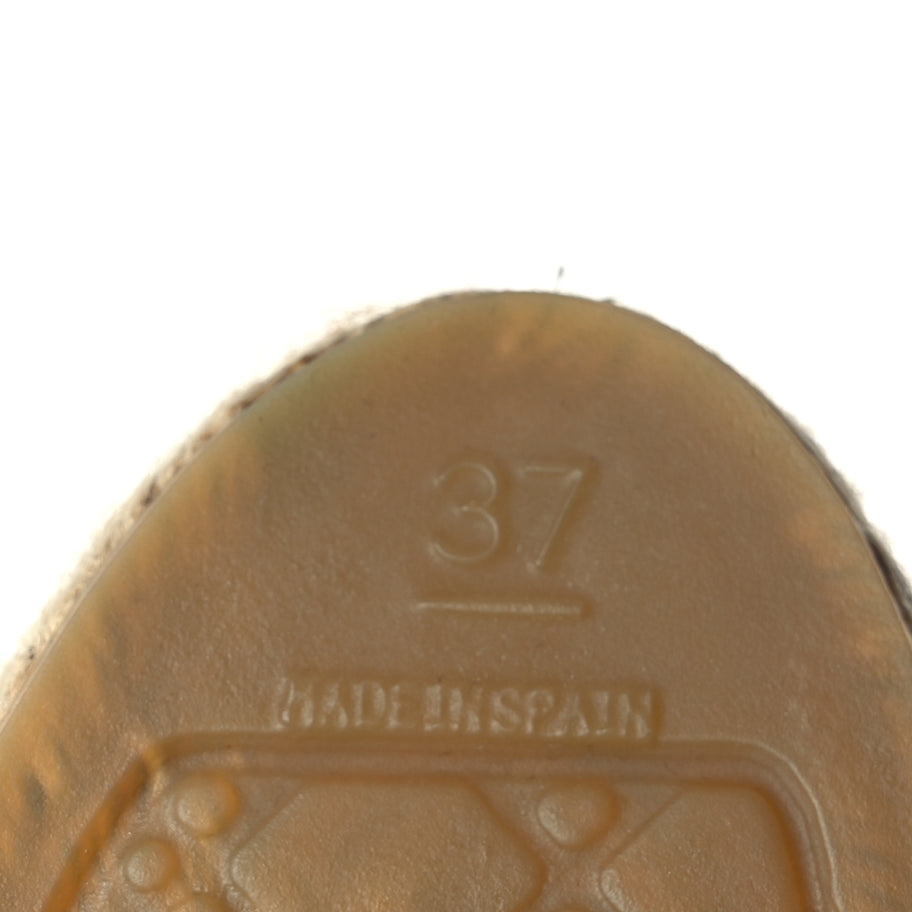 Chanel Patent Calfskin Metallic Goatskin CC Espadrilles 37 Black Silver Image 7