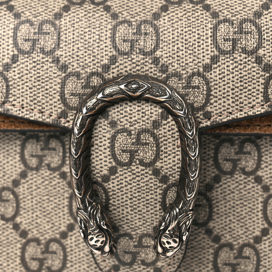 Gucci GG Supreme Monogram Super Mini Dionysus Shoulder Bag Taupe Image 7