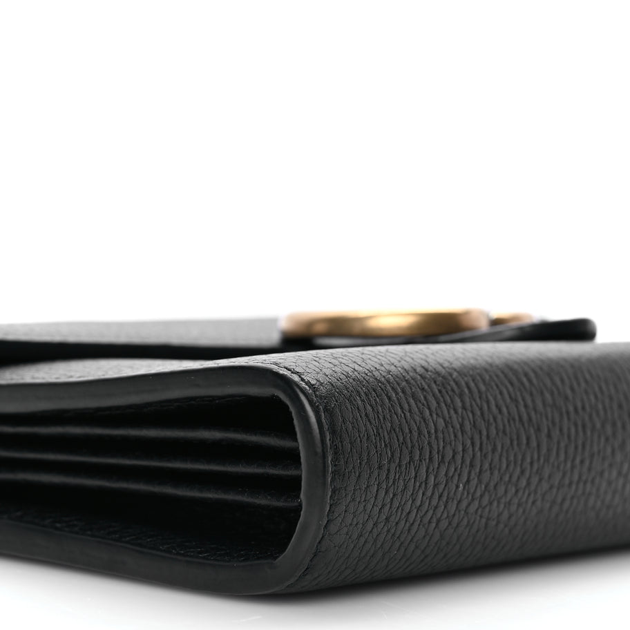Gucci Calfskin GG Marmont Chain Wallet Black Image 8