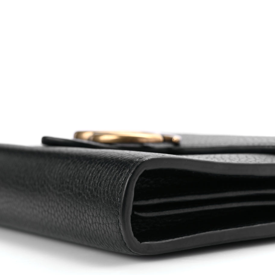Gucci Calfskin GG Marmont Chain Wallet Black Image 9