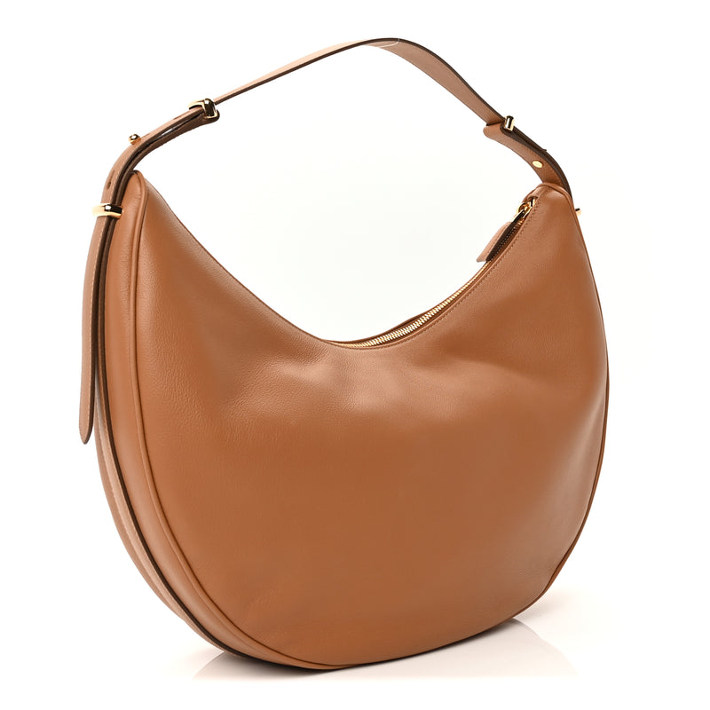  Prada Soft Calfskin Large Shoulder Bag  Caramel