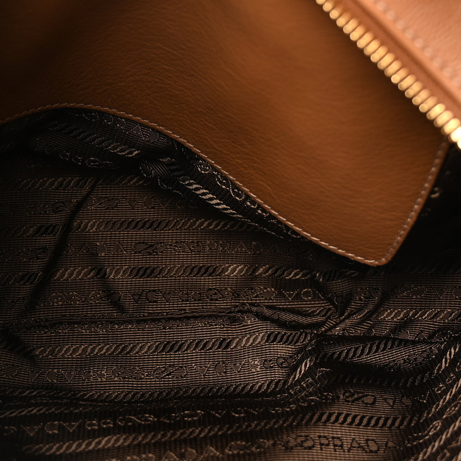 Prada Soft Calfskin Large Shoulder Bag  Caramel Image 4