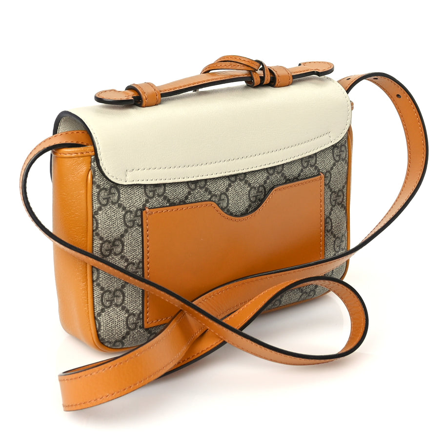 Gucci GG Supreme Monogram Calfskin Mini Padlock Flap Pocket Shoulder Bag Mystic White Sun Oil Image 2