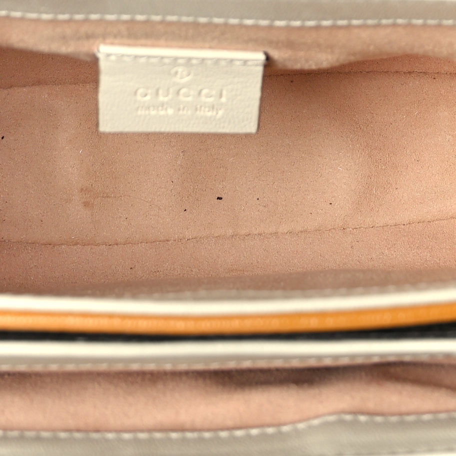 Gucci GG Supreme Monogram Calfskin Mini Padlock Flap Pocket Shoulder Bag Mystic White Sun Oil Image 4