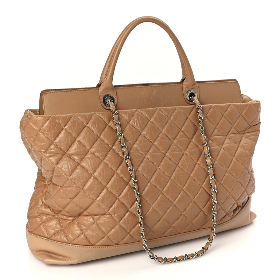 Chanel Aged Calfskin Quilted Be CC Tote Beige Image 2