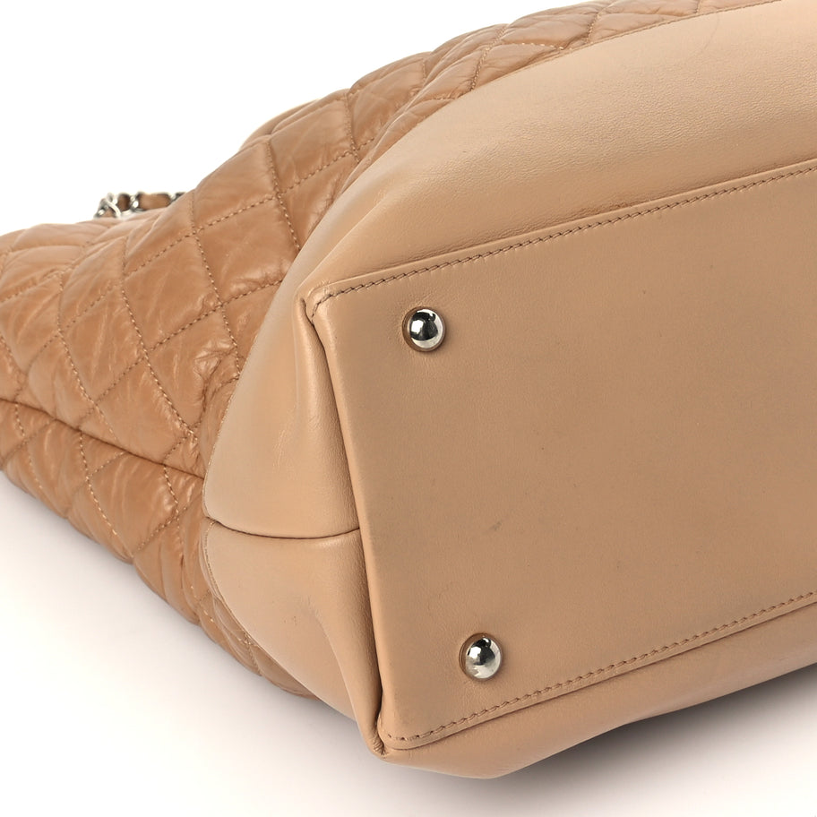Chanel Aged Calfskin Quilted Be CC Tote Beige Image 8