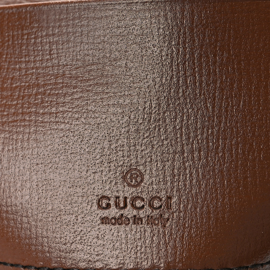Gucci GG Supreme Monogram Azalea Calfskin Mini Retro Interlocking G Half Moon Bag Beige Ebony Brown Sugar Image 5