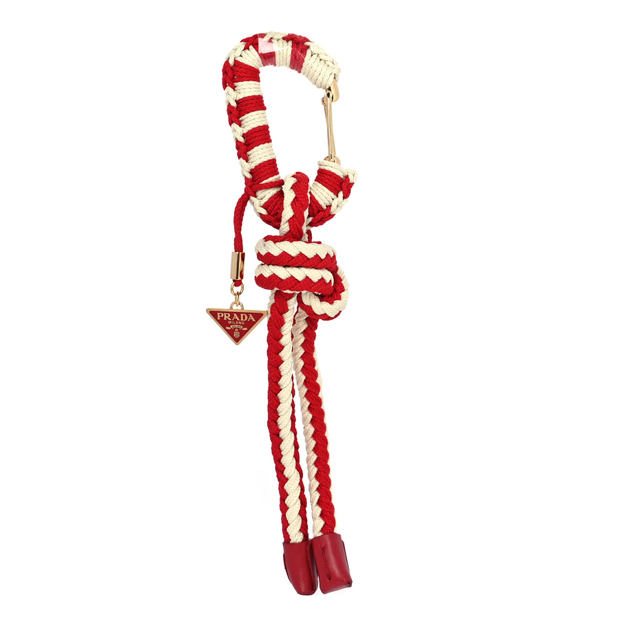 Prada Cotton Crochet Cord Bag Pendant Rosso Giallo Image 1