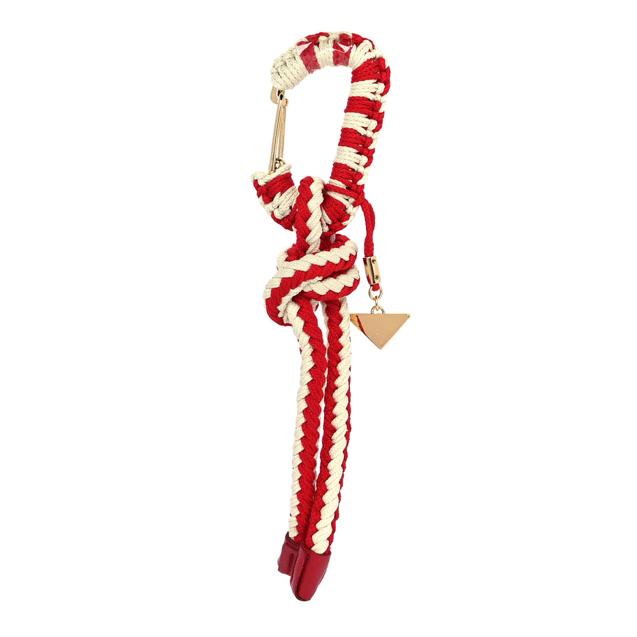 Prada Cotton Crochet Cord Bag Pendant Rosso Giallo Image 2