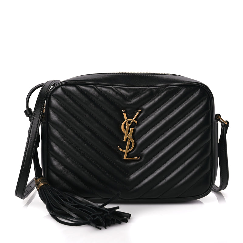  Saint Laurent Calfskin Matelasse Monogram Lou Camera Bag Black