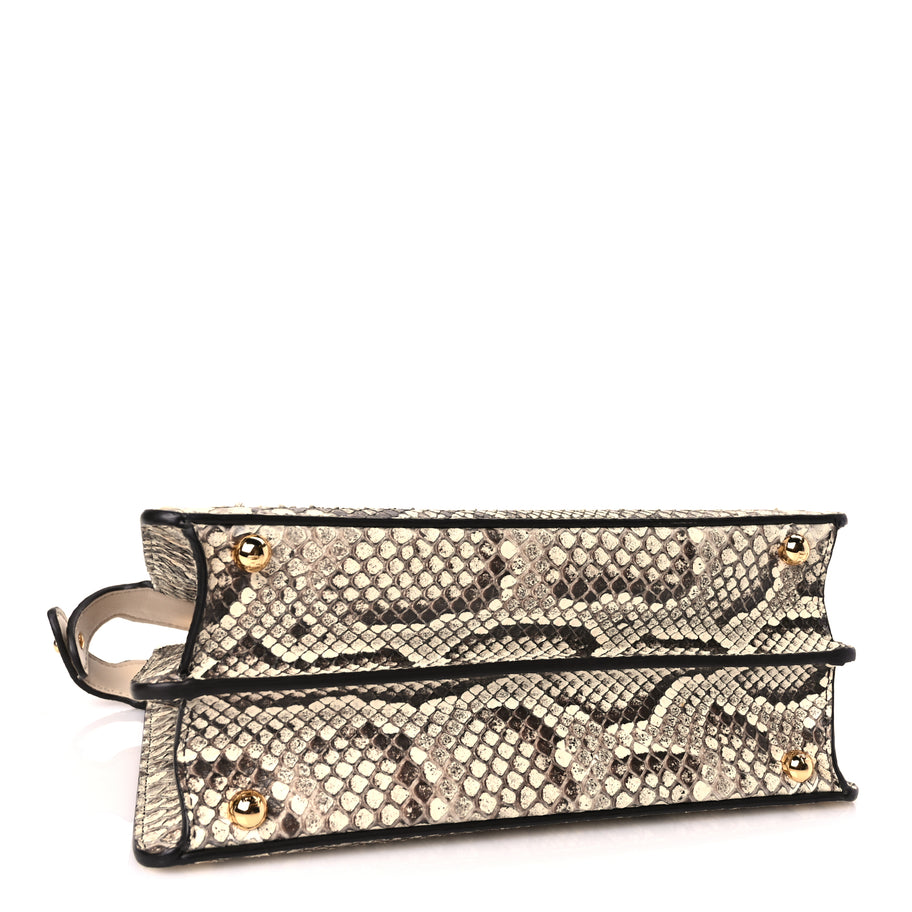 Fendi Snakeskin Shiny Nappa Small Peekaboo I SEE U Beige Image 3