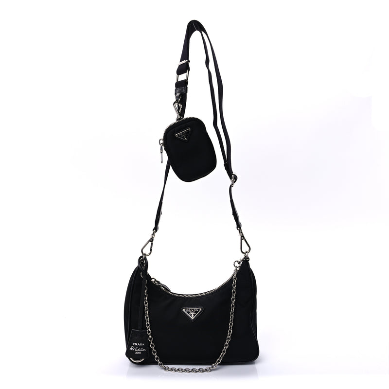 Prada Nylon Re-Edition 2005 Shoulder Bag Black