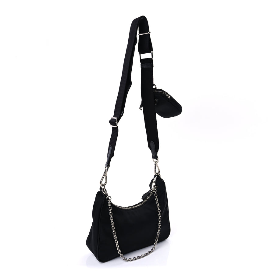 Prada Nylon Re-Edition 2005 Shoulder Bag Black Image 3