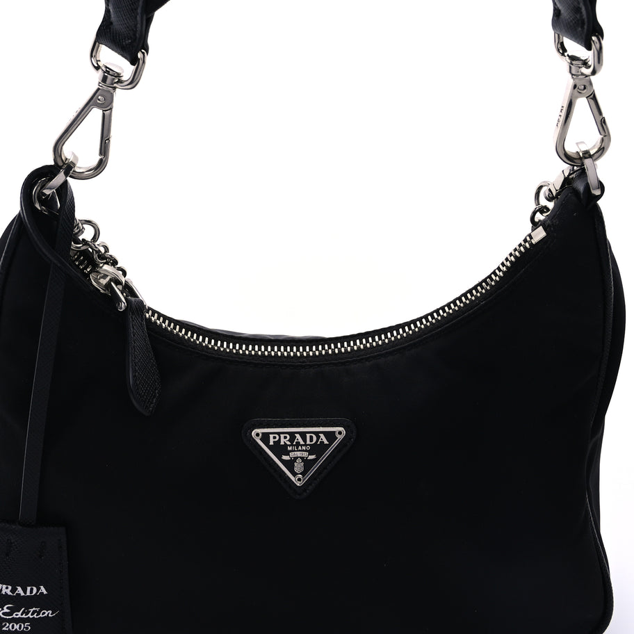 Prada Nylon Re-Edition 2005 Shoulder Bag Black Image 7