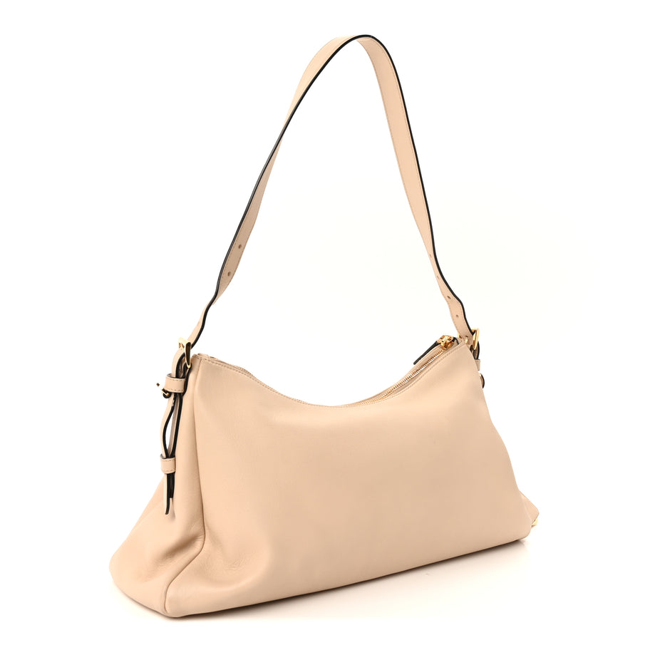 Prada Soft Calfskin Large Aimée Shoulder Bag  Travertine Image 2