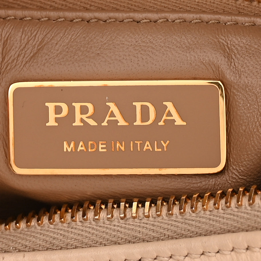 Prada Soft Calfskin Large Aimée Shoulder Bag  Travertine Image 5