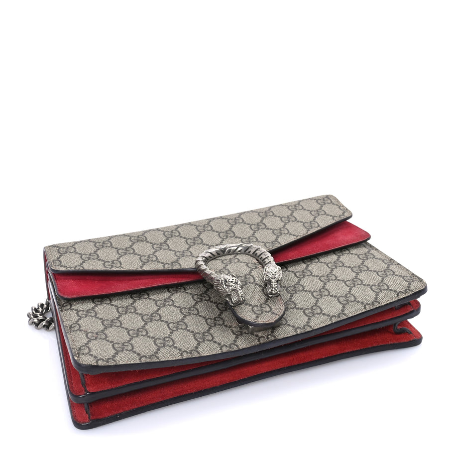 Gucci GG Supreme Monogram Small Dionysus Shoulder Bag  Red Image 3