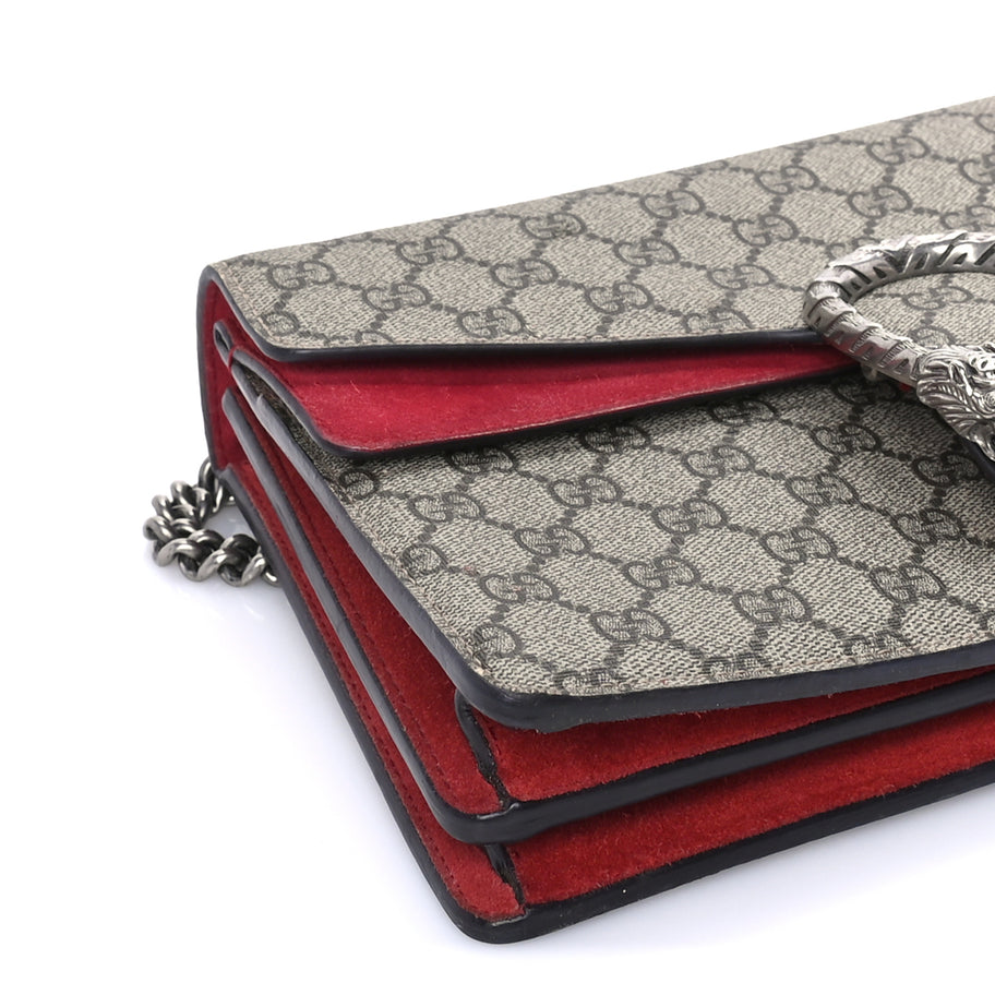 Gucci GG Supreme Monogram Small Dionysus Shoulder Bag  Red Image 7