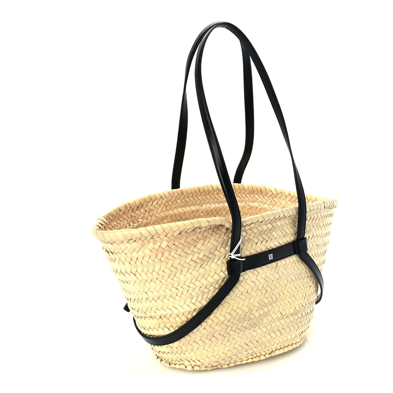  Givenchy Raffia Voyou Basket Tote Black
