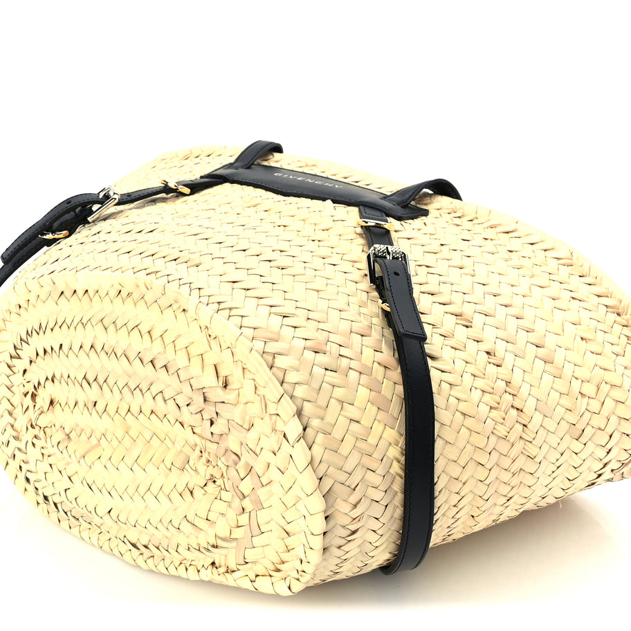 Givenchy Raffia Voyou Basket Tote Black Image 8