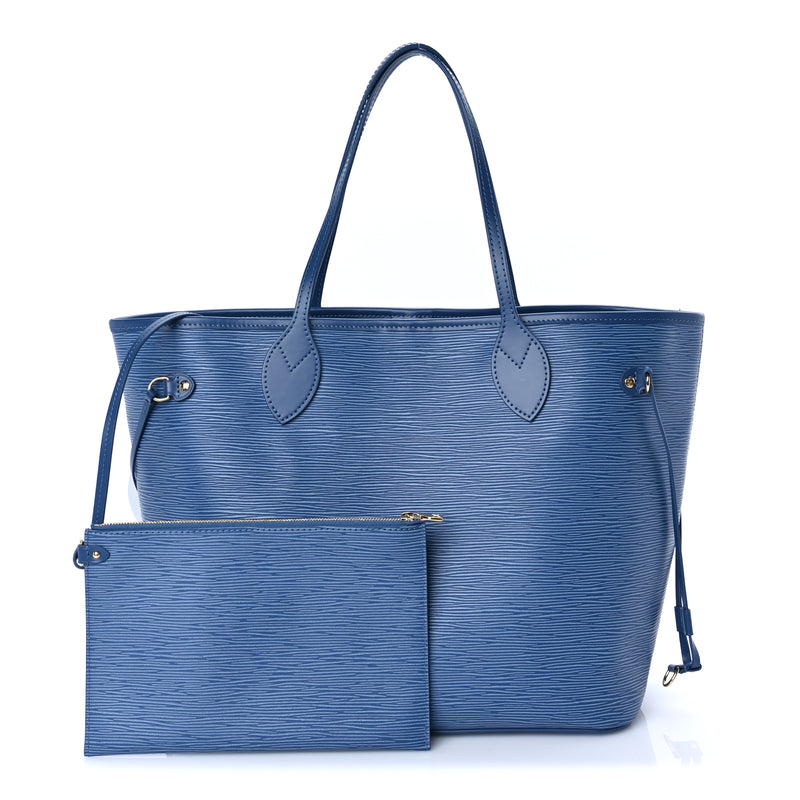  Louis Vuitton Epi Neverfull MM Denim Blue