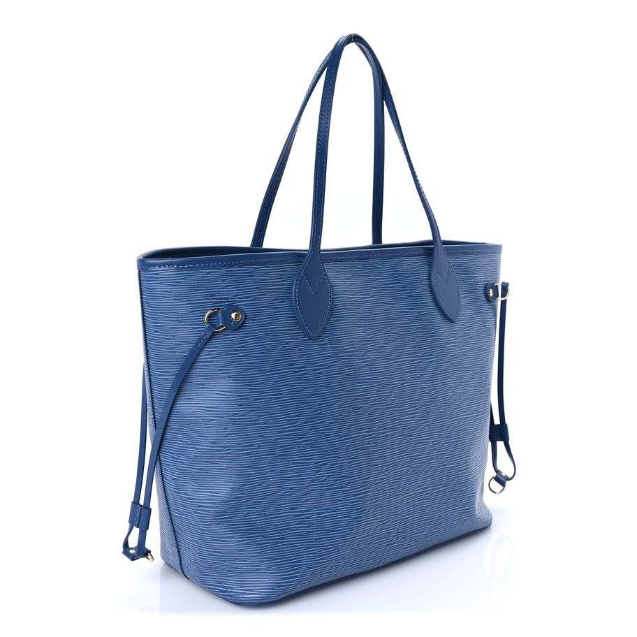 Louis Vuitton Epi Neverfull MM Denim Blue Image 3