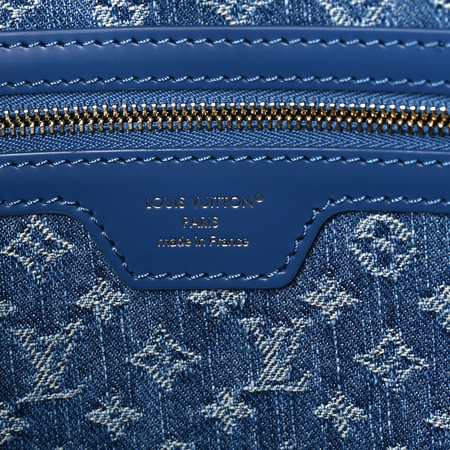 Louis Vuitton Epi Neverfull MM Denim Blue Image 6