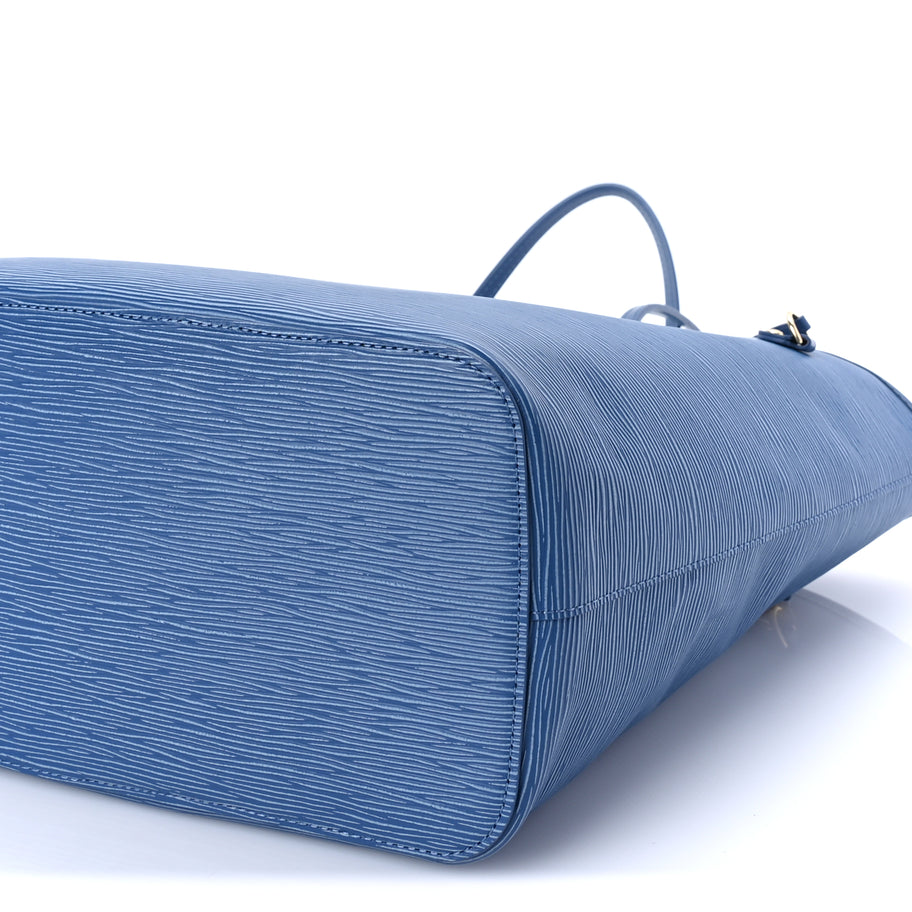 Louis Vuitton Epi Neverfull MM Denim Blue Image 9