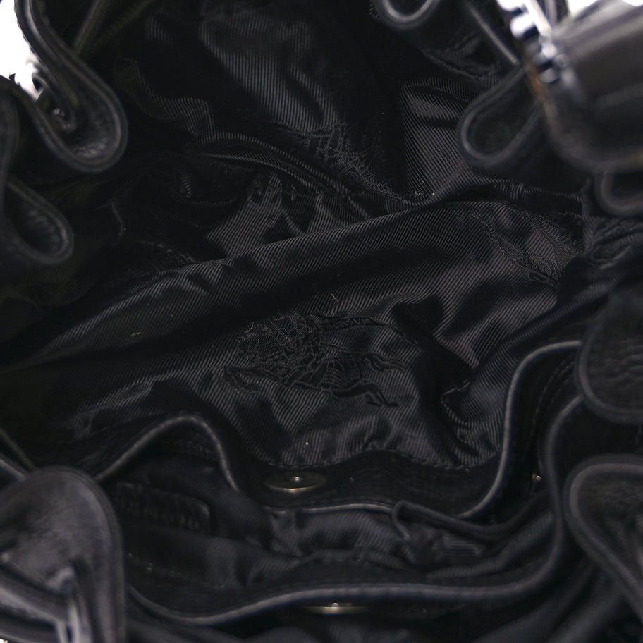 Burberry Calfskin Mason Warrior Studded Hobo Black Image 4