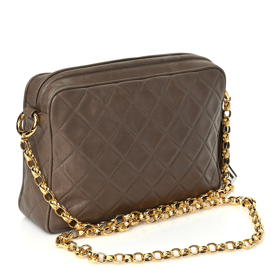 Chanel Lambskin Quilted Tassel CC Camera Case Brown Image 2