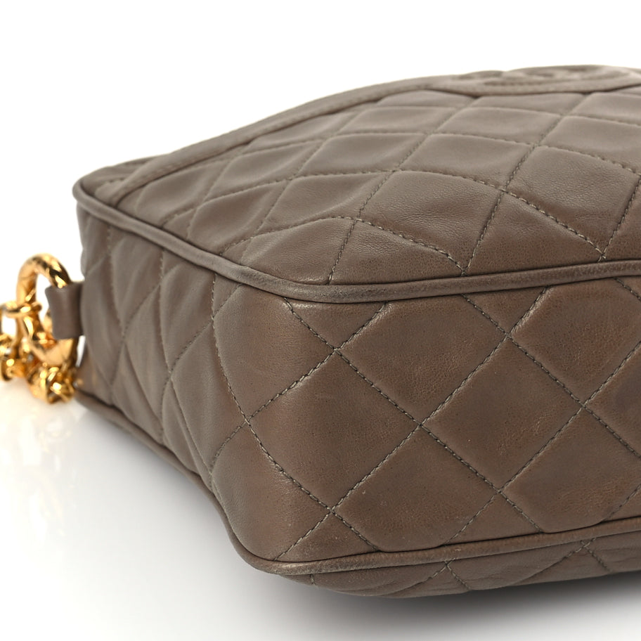 Chanel Lambskin Quilted Tassel CC Camera Case Brown Image 7