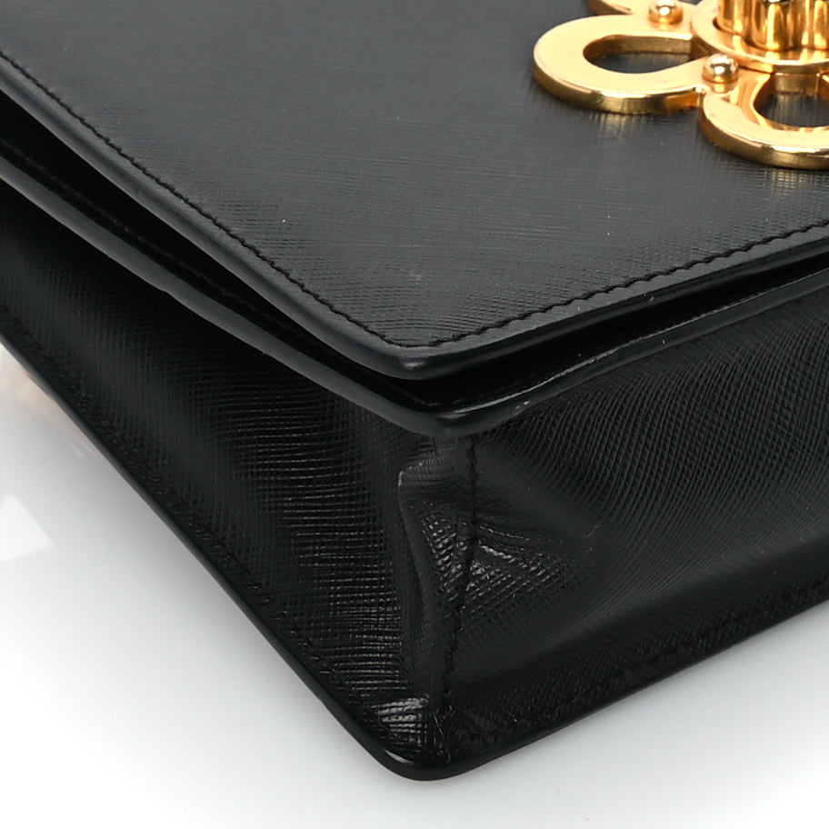 Prada Saffiano Corolle Crossbody Bag Black Image 7