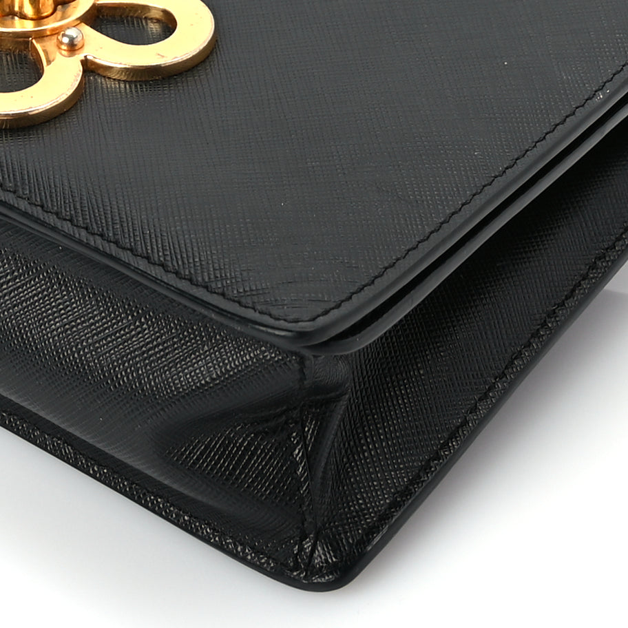 Prada Saffiano Corolle Crossbody Bag Black Image 8