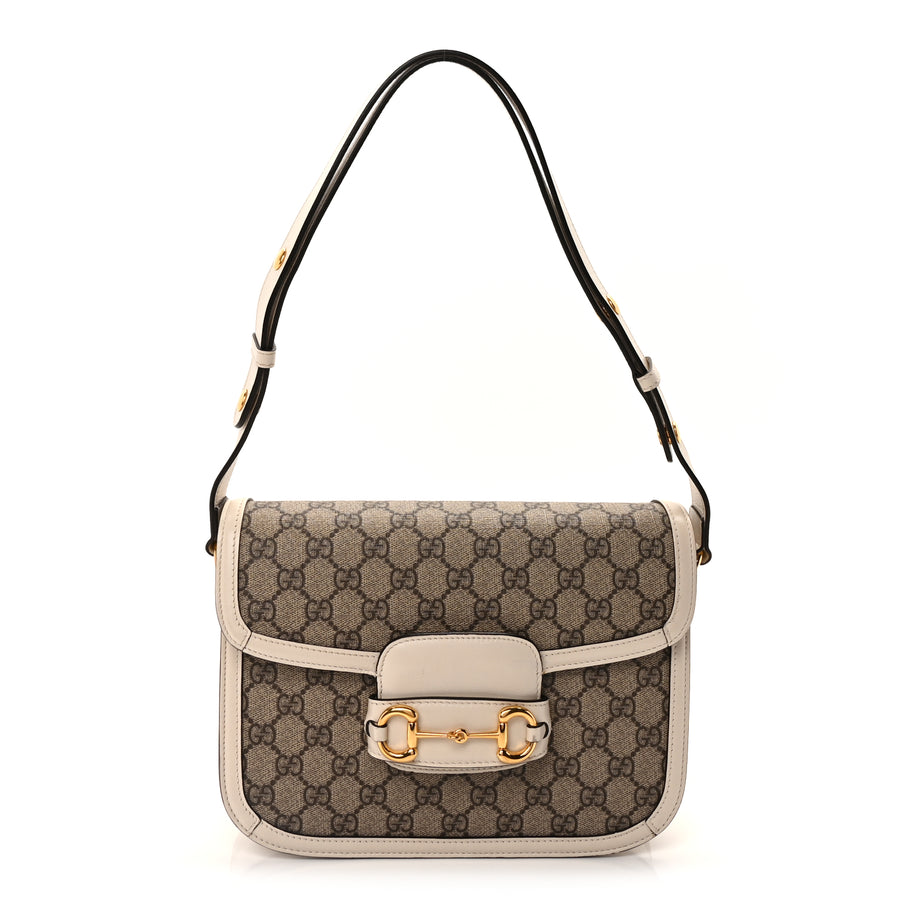 Gucci GG Supreme Monogram Horsebit 1955 Shoulder Bag Beige Mystic White Image 1