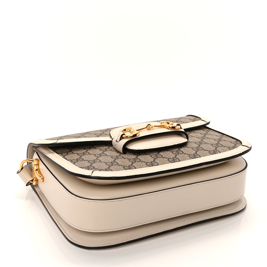 Gucci GG Supreme Monogram Horsebit 1955 Shoulder Bag Beige Mystic White Image 3
