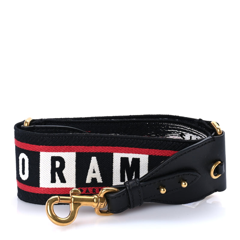  Christian Dior Canvas Embroidered Dioramour Shoulder Strap  Black Red White