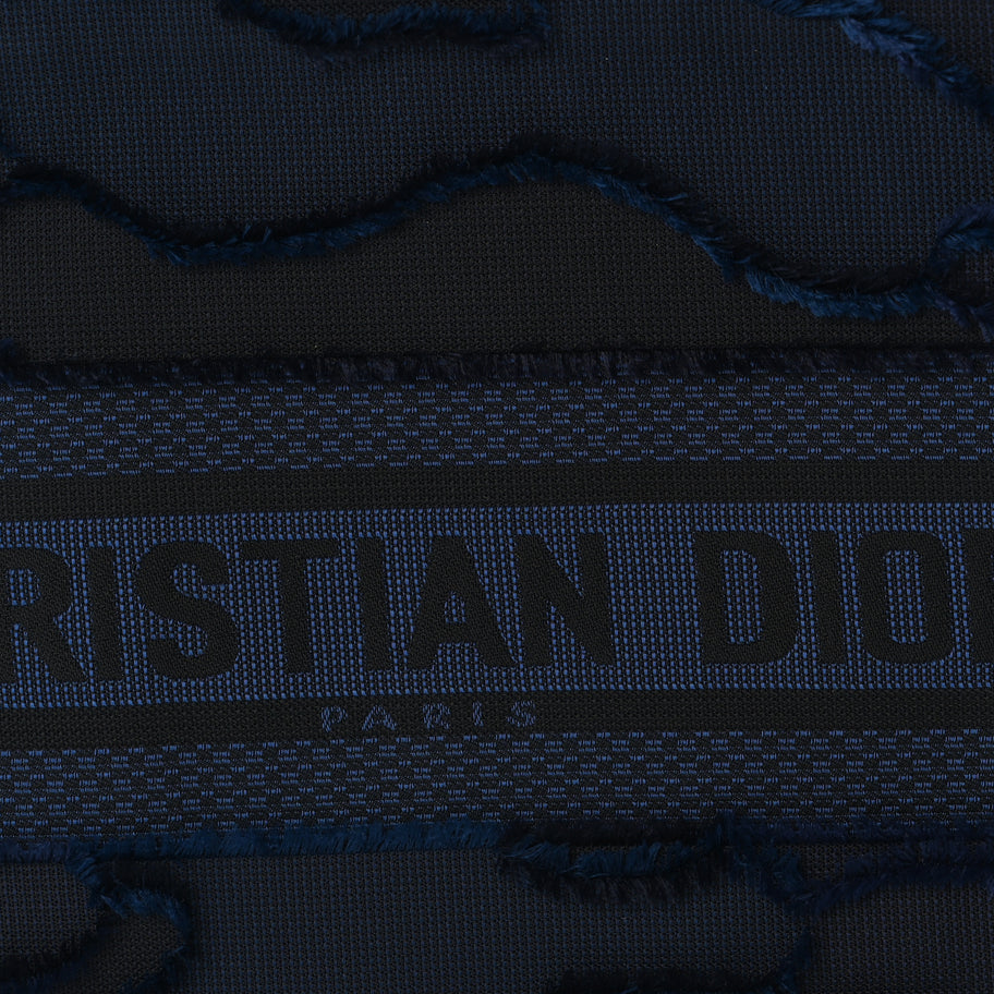 Christian Dior Canvas Embroidered Camouflage Medium Diordouble Zip Pouch Blue Image 3