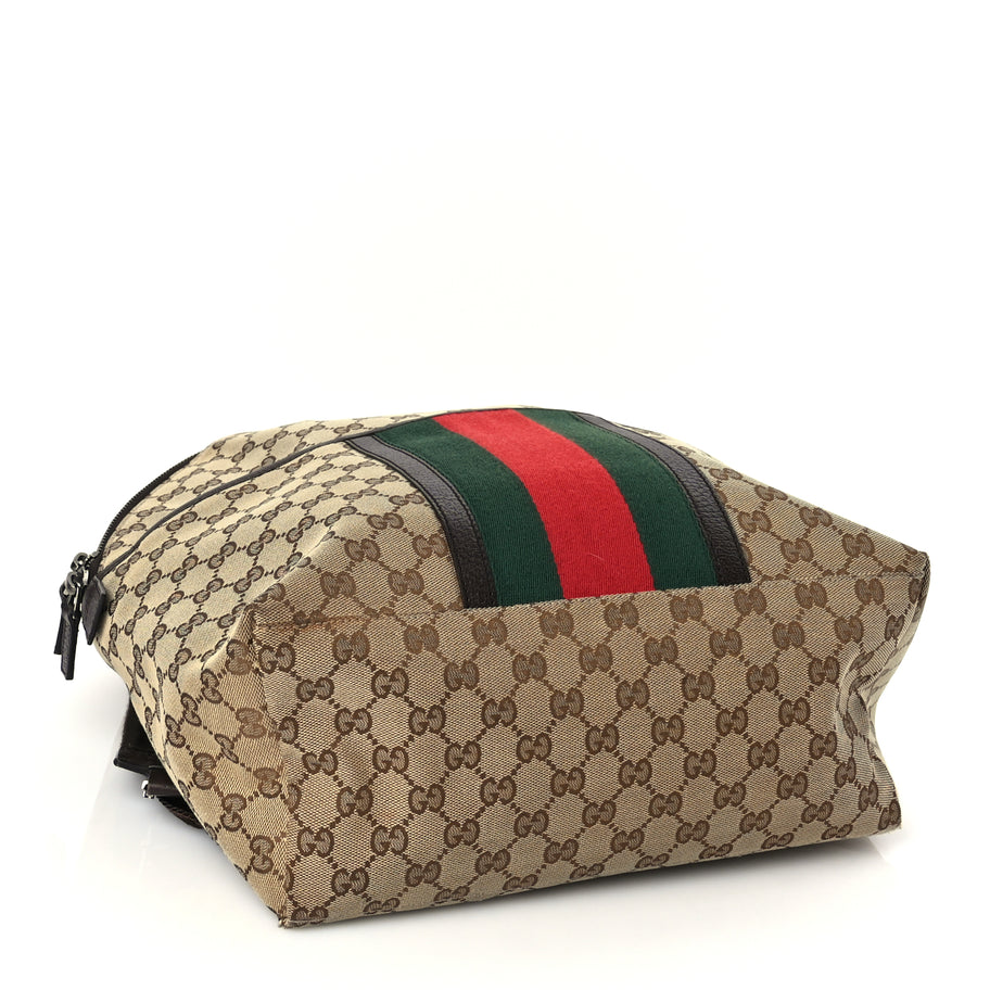 Gucci GG Monogram Web Medium Classic Backpack Brown Image 5